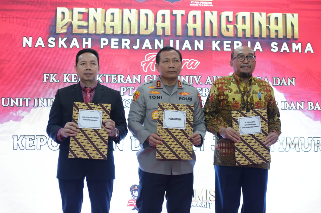 Polda Jatim Tandatangani Perjanjian Kerja Sama Dengan Fkg Unair Dan Pt